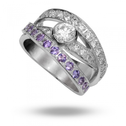 Curtis Jewellers - Pink Sapphire & Diamond Custom Design Ring