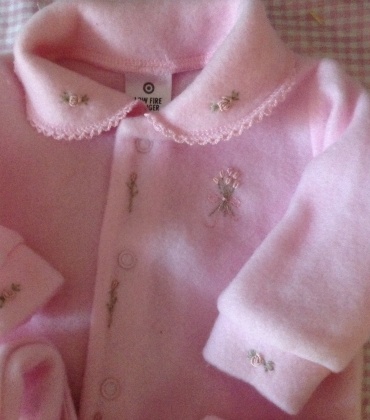 Di's Gifts of Elegance - Baby all in one suit hand embroidered