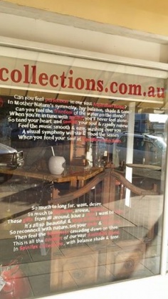 Spinifex Collections - The front windows poetic welcome