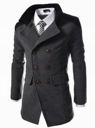 Appareldise - Double Breasted Woolen Trench Coat